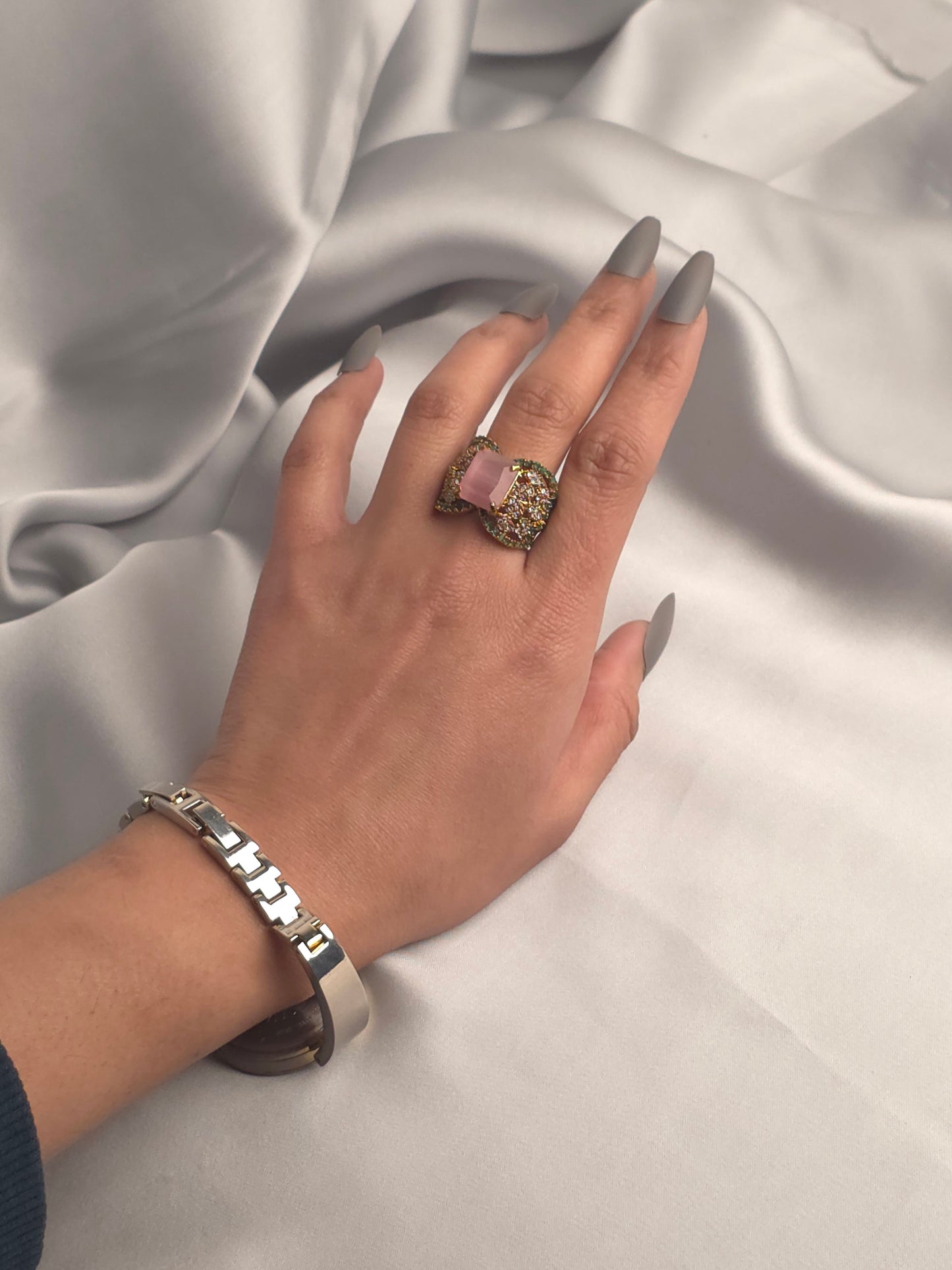 Cleo Pink Quartz Ring