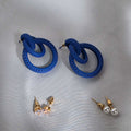 Cobalt Knot Earrings Set