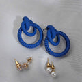 Cobalt Knot Earrings Set