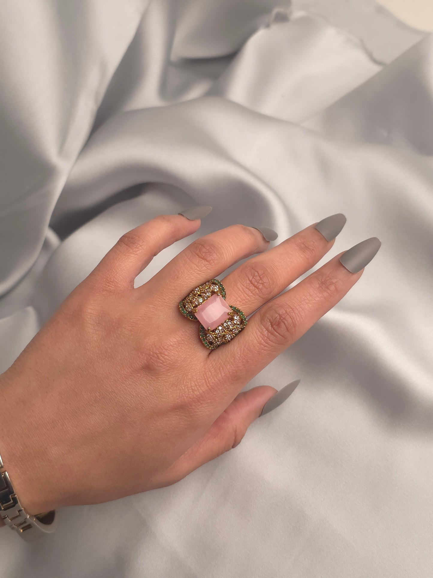Cleo Pink Quartz Ring