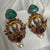 Emerald &  Pearl Turkish Artisan Earrings