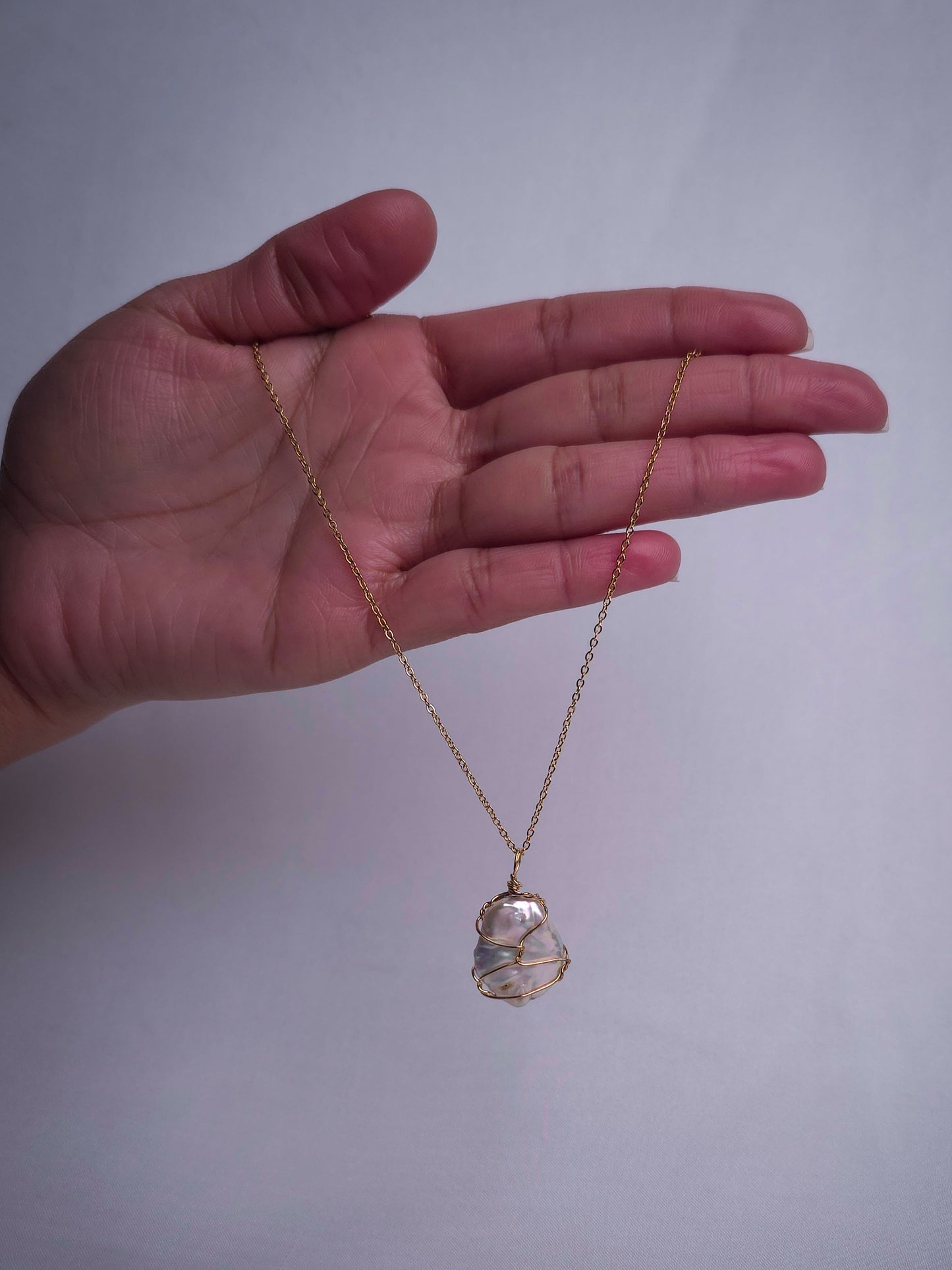 Caged Baroqued Pearl Locket