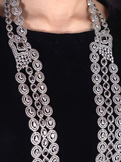 Majestic CZ Double-Layer Long Necklace