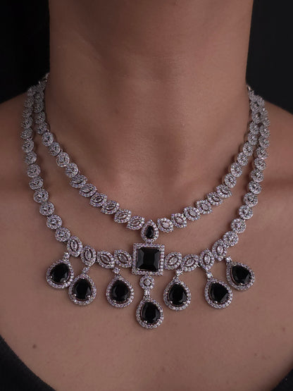Layered Halo Drop Necklace