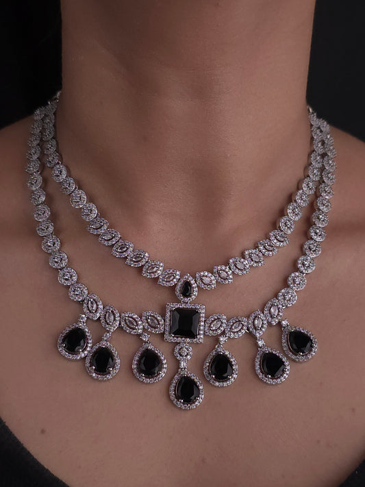 Layered Halo Drop Necklace