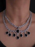Layered Halo Drop Necklace