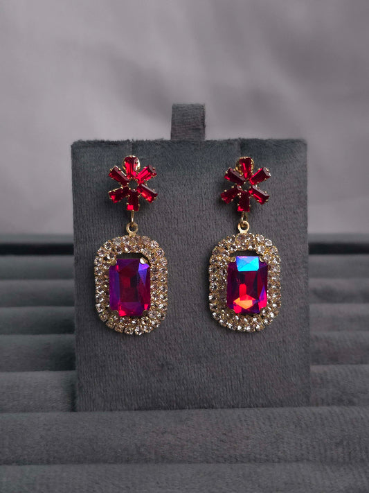Small Star Rec Earrings