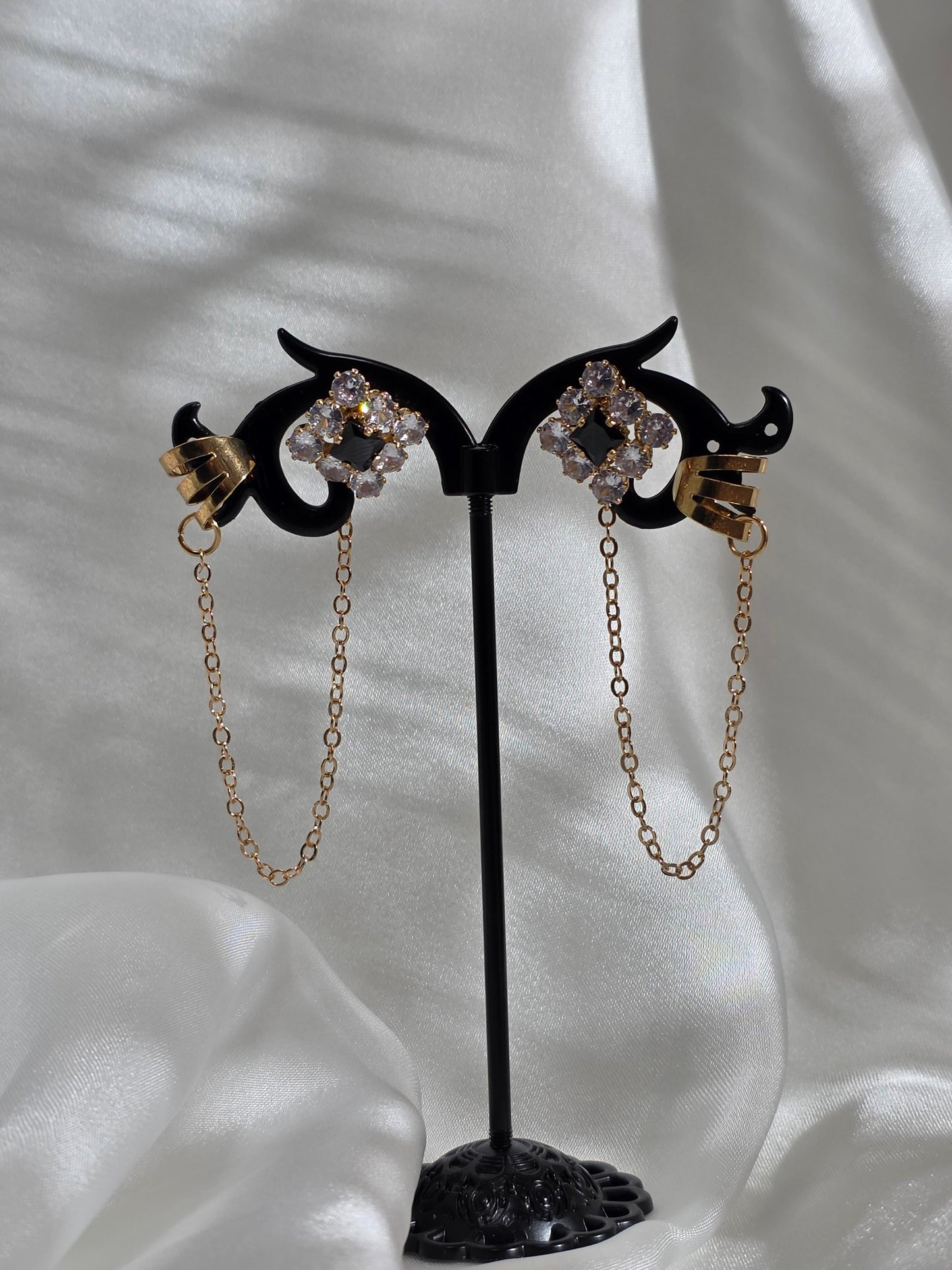 Crystal Link Cuffs Earrings