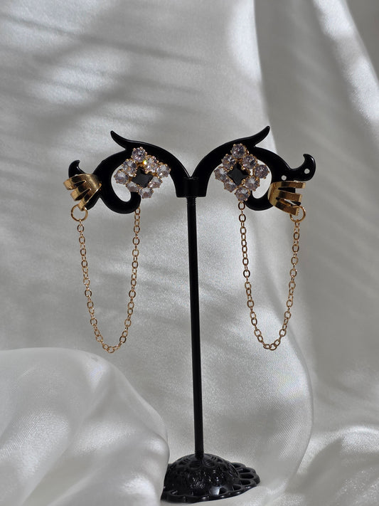 Crystal Link Cuffs Earrings