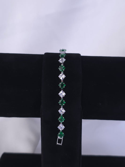 Alternating Squares Crystal Bracelet