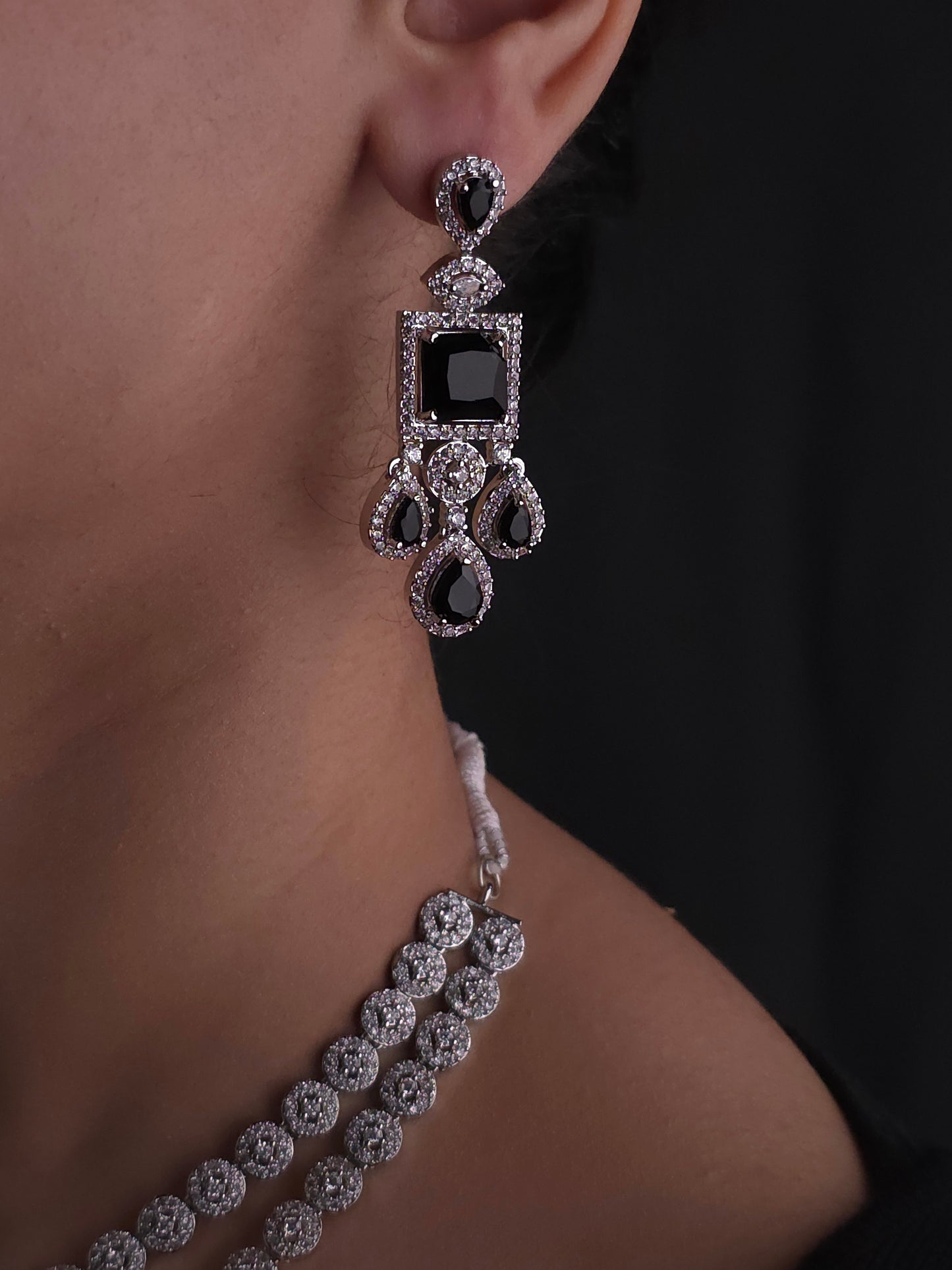 Layered Halo Drop Necklace