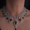 Sapphire Glow American Diamond Necklace Set