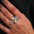Pave  Dual Floral  Ring