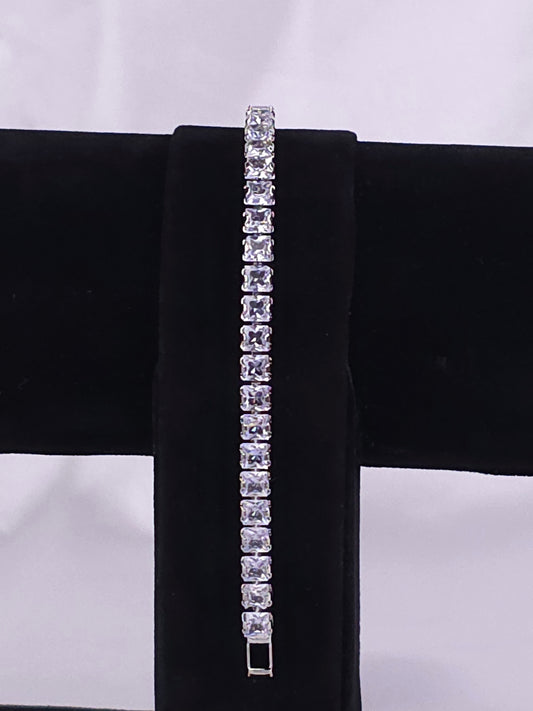 Square Crystal Tennis Bracelet