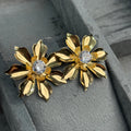Golden Dahlia Studs