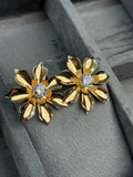 Golden Dahlia Studs