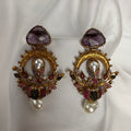 Emerald &  Pearl Turkish Artisan Earrings